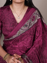Printed crepe saree with matching blouse