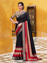 Black saree with zari weaving work