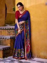 Viscose chanderi saree with zari border