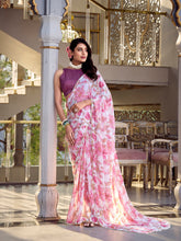 Weightless marble saree with pearl lace border