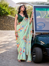 Weightless saree with pearl lace border