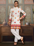 White Pure Cotton Navratri Special Men’s Kurta
