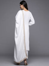 White Pashmina Ethnic Wear Salwar Suit Set for Women