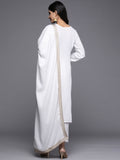 White Pashmina Ethnic Wear Salwar Suit Set for Women