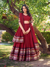 Bridal red Chanderi lehenga for wedding ceremonies
