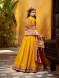 south indian paithani lehenga mango