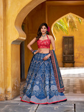 vaishali silk lehenga with dupatta blue