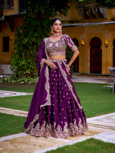 Purple Rangoli Crush Lehenga with Sequins Embroidery