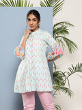 Women's Mint Green Crepe Printed Tunic
