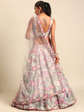 Wonderful Grey Organza Sequins and Zarkan embroidery Lehenga choli