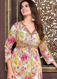 Wonderful Yellow Women Floral Print A-Line Kurta Set