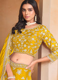 Lightweight organza lehenga for haldi function