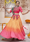 Yellow Thread embroidered Navratri Chaniya choli for women latest design