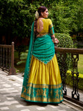 Yellow Semi-Stitched Lehenga with 3.70 Meter Flair