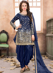 Blue Punjabi Salwar Suit