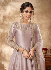 Art Silk Embroidery Anarkali Suit Design