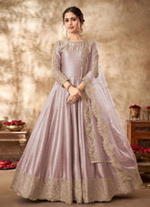 Art Silk Embroidery Anarkali Suit Design