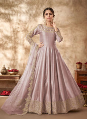 Art Silk Embroidery Anarkali Suit Design
