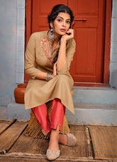 Daily Wear Embroidery Work Kurti with pant