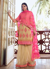 Beige Soft Net sharara suits online