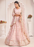 Butterfly Net Thread and zari work Lehenga For Wedding