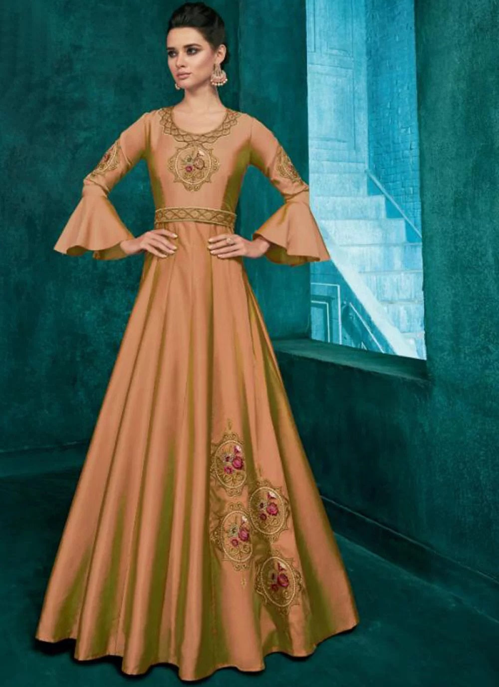 Latest silk gown design 2019 sale