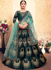 dark green lehenga designs