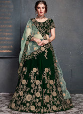 Velvet Lehenga For Bride