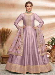 Designer Art Silk Embroidered Anarkali Suit