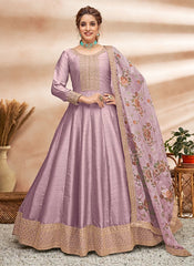 Designer Art Silk Embroidered Anarkali Suit