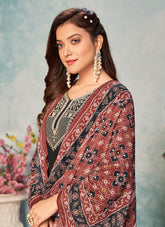 Designer Straight Faux Georgette Embroidered Suit