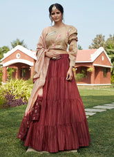 Dusty Weaving Work Lehenga Choli