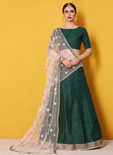 Elegant Green Color Art Silk Party Wear Lehenga Choli