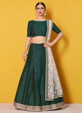 Elegant Green Color Art Silk Party Wear Lehenga Choli
