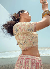 Exclusive Net Embroidered Embroidered Wedding Lehenga In White