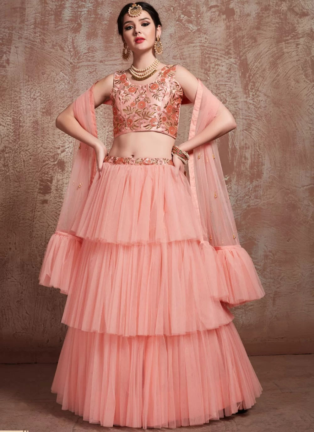 Peach Color Lehenga
