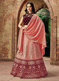 pink color lehenga choli