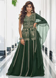 Green Sharara Style Georgette Readymade Suit