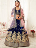 Bride In Blue Lehenga
