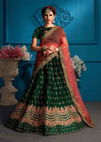 Green And Red Bridal Lehenga