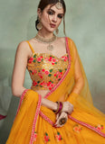 Haldi Wear Net Yellow Lehenga
