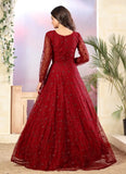 Hot Red Net Designer Suit