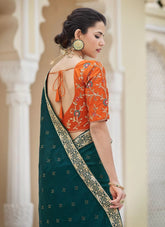 Indian Designer Saree In Vichitra Silk Fabric and Jari Dori and Sequince Work