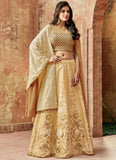 beige color lehenga choli