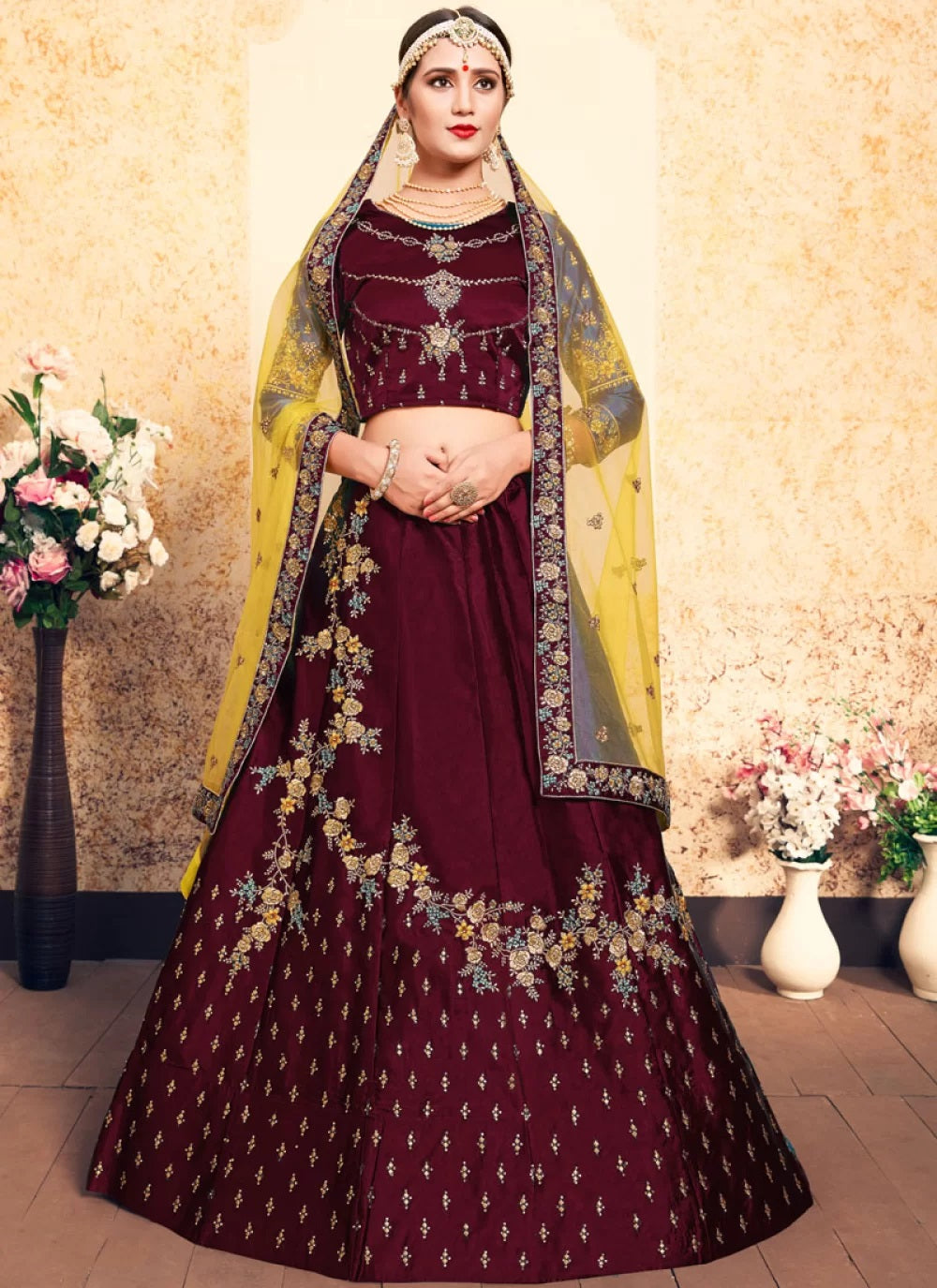 Maroon Lehenga