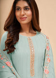Light Blue Georgette Festival Wear Pakistani Suit