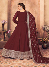 Maroon Color Faux Georgette Anarkali Suit