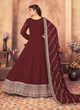 Maroon Color Faux Georgette Anarkali Suit