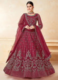 Maroon Color Net Embroidered Anarkali Suit