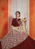 Maroon Zari Work Silk Fancy Lehenga